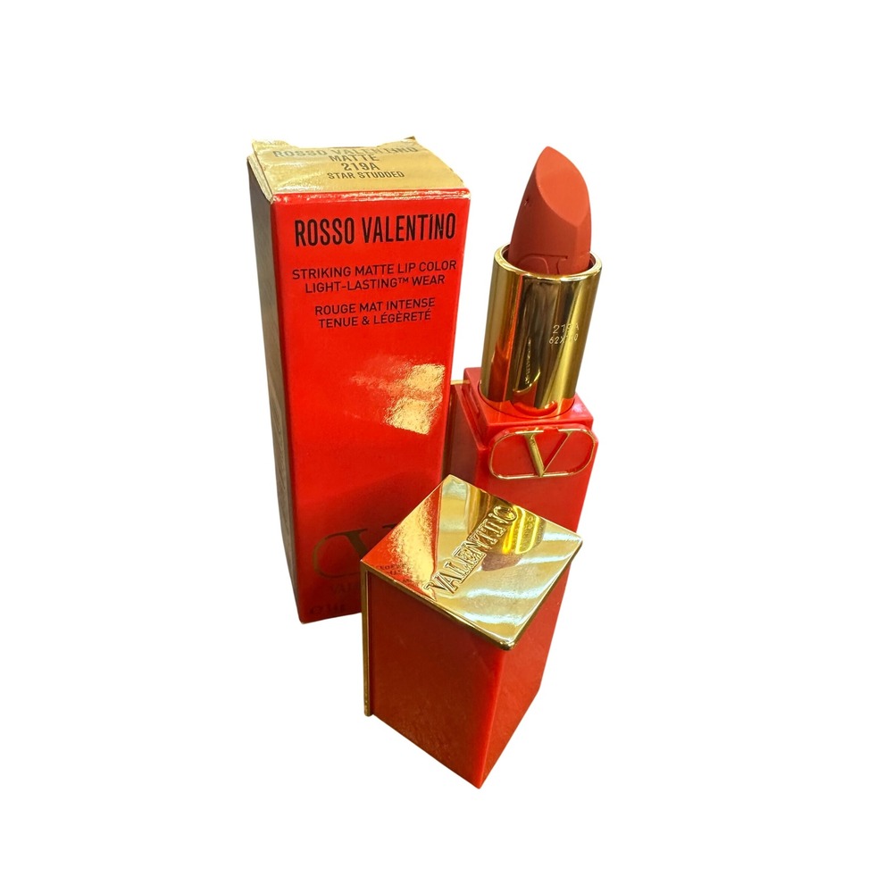 Valentino Rosso Valentino Matte Lipstick 219A Star Studded Red 3.4g New in Box